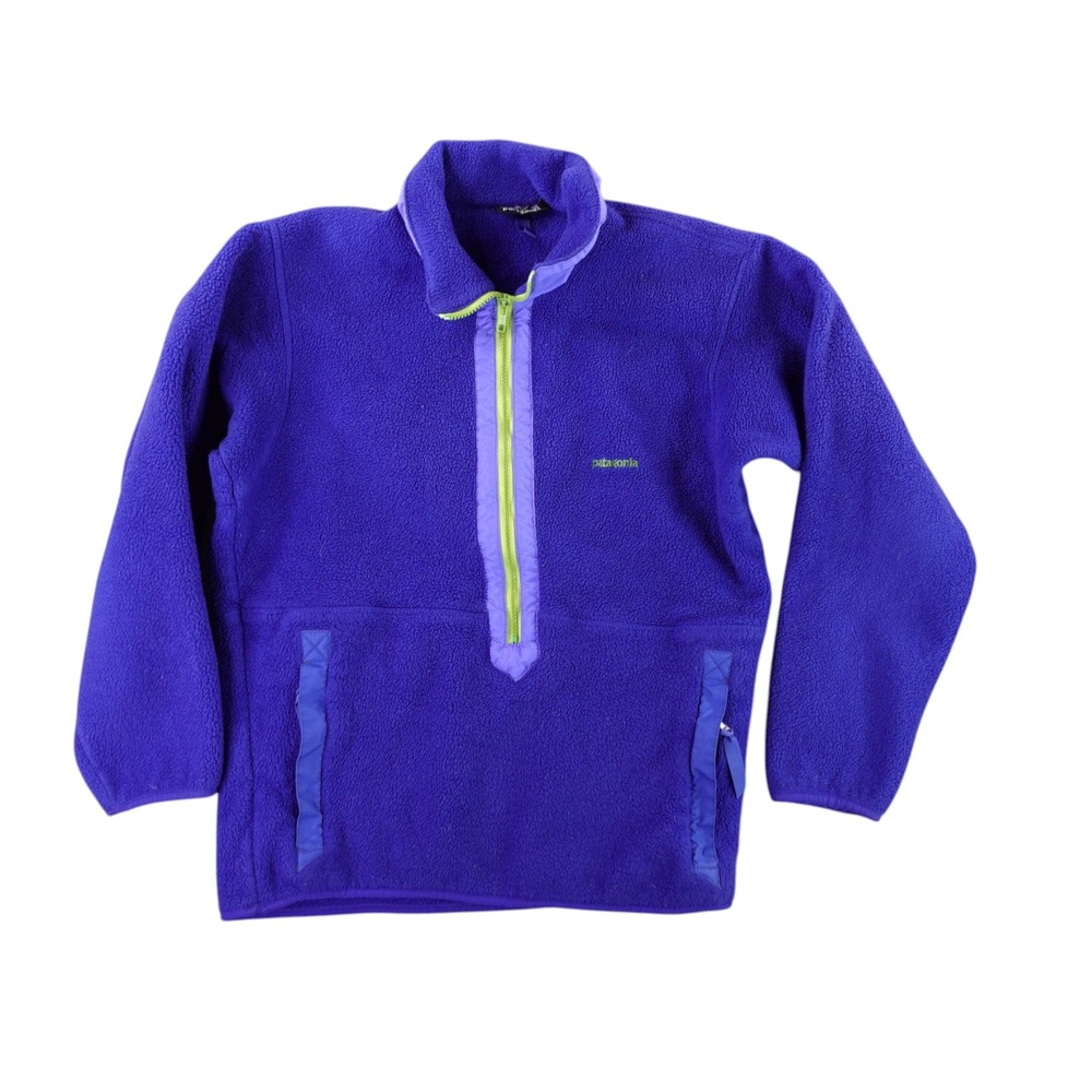 Patagonia Fleece Pullover Mens M Purple Vintage 89 Made in USA 25361 1/4 Zip
